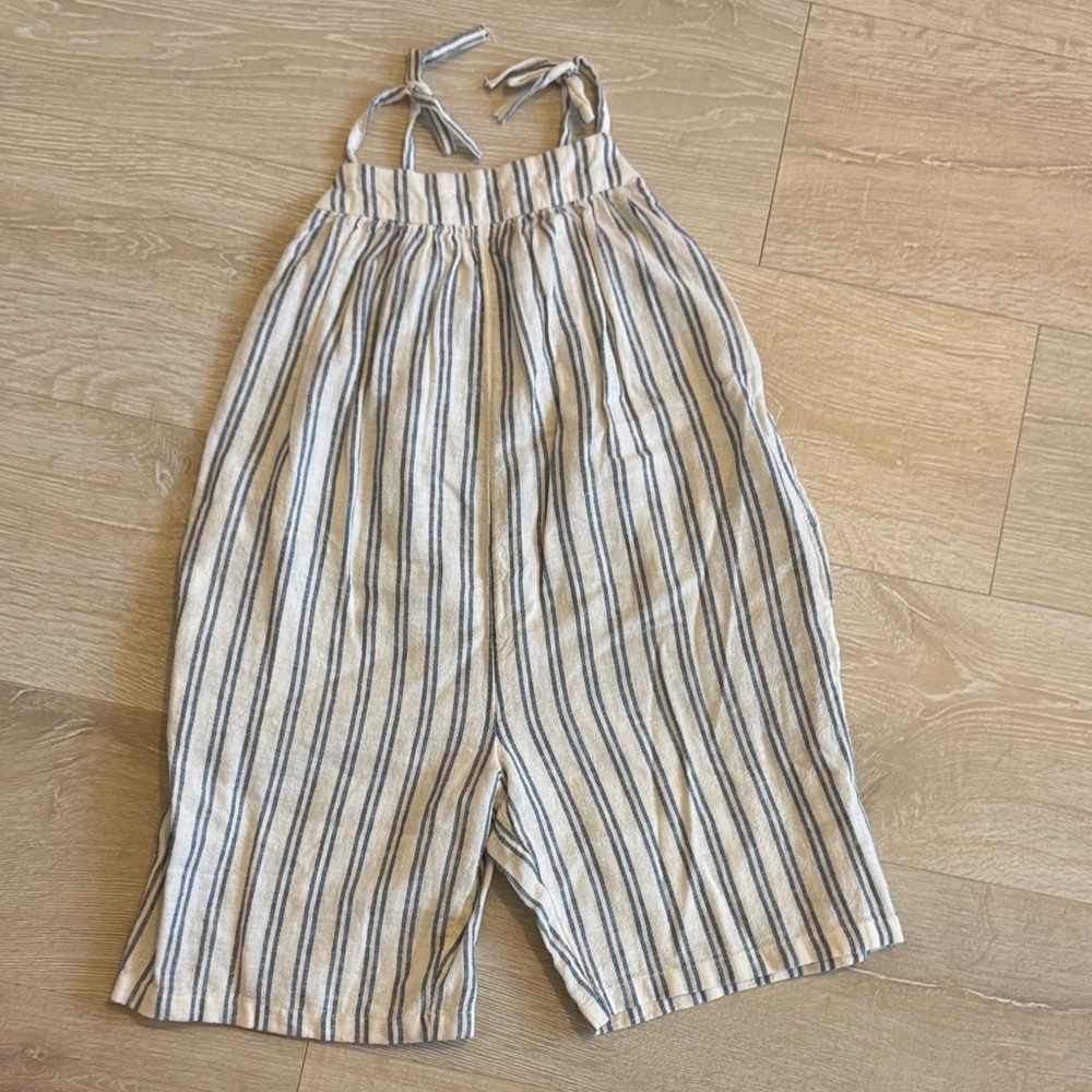 Nordstrom Striped Cream and Blue Kids One-Piece Romper